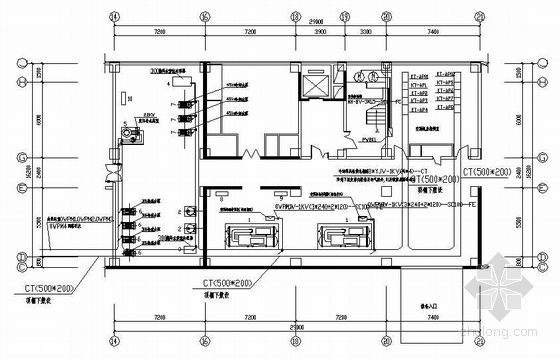 空调机房运行原理资料下载-某空调机房电气原理系统图