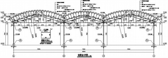 25米拱形桁架结构资料下载-圆管拱形桁架钢屋架详图