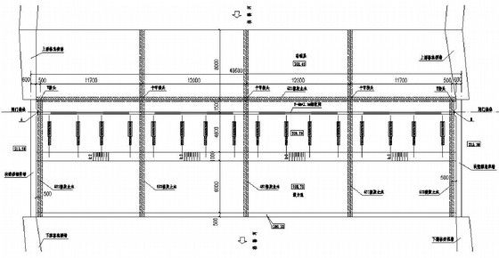 [重庆]翻板闸建设工程全套施工图-翻板止水平面布置图 