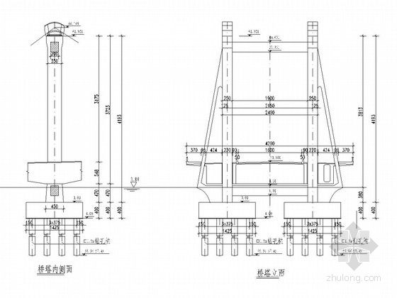 180米悬索桥资料下载-180m主跨自锚式悬索桥全桥施工图（124张）
