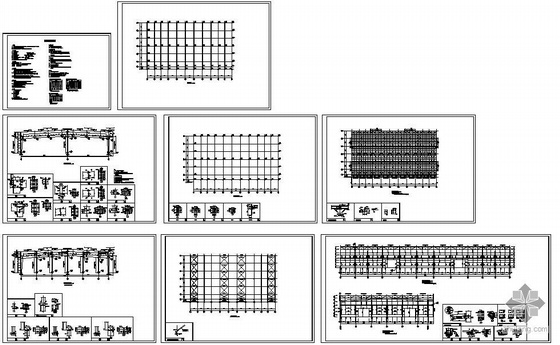 钢结构四面坡的厂房资料下载-某两坡两跨钢结构厂房设计图