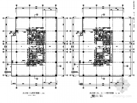 [广东]二十二层现代风格酒店建筑施工图（知名设计院）-二十二层现代风格酒店建筑平面图