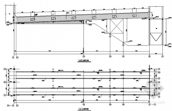 皮带运输机栈桥资料下载-62米栈桥皮带廊结构设计图
