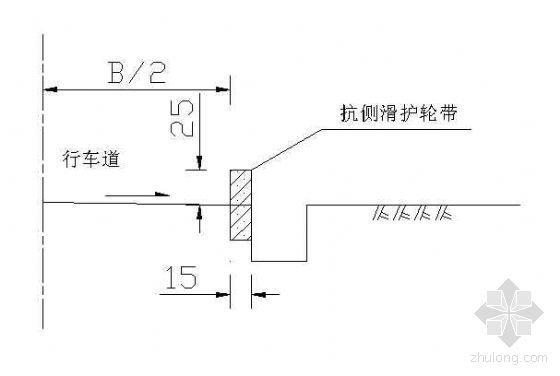 大厅电动滑门节点资料下载-公路抗侧滑护轮带节点构造详图