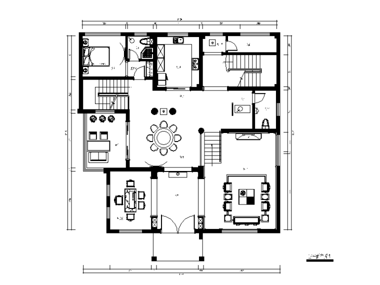 cad中式立面资料下载-[重庆]中式风格别墅设计CAD施工图（含效果图）