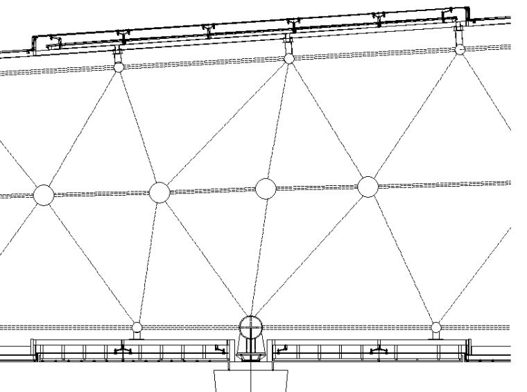 博物馆屋面工程施工组织设计（钢结构）-5 主入口采光顶示意图