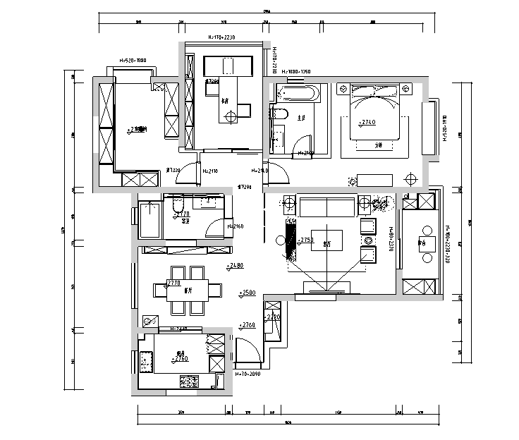 倾城住宅景观资料下载-陌上倾城|新昌城中式风样板间设计施工图（附效果图）