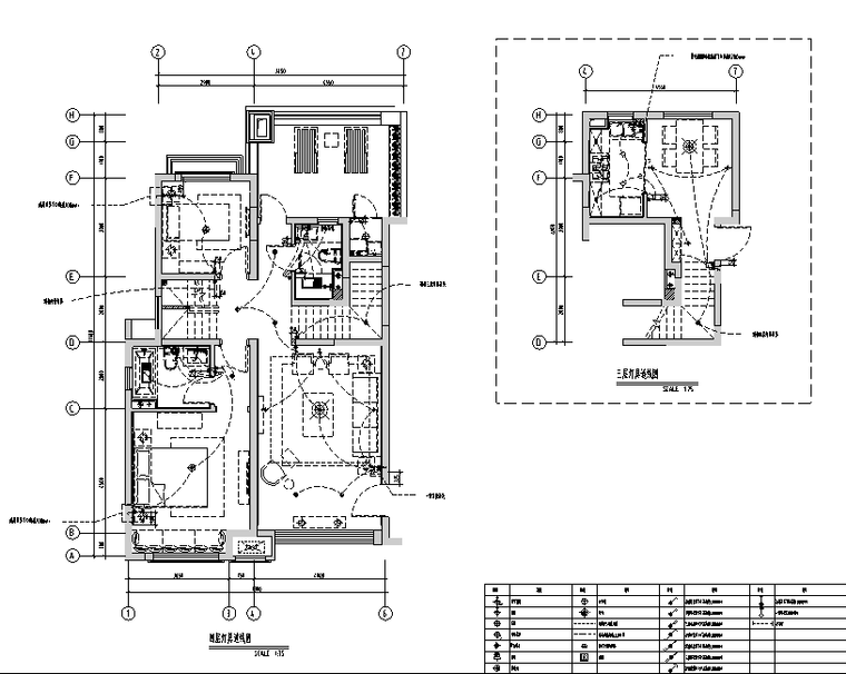 [上海]绿地启东三期DS4户型样板间设计施工图（附效果图+物料）-灯具连线图