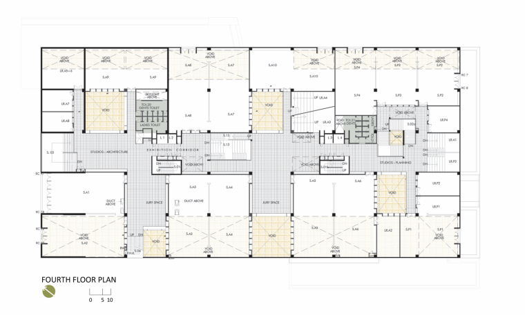 印度维杰亚瓦达规划与建筑学院-12_Fourth_floor_plan
