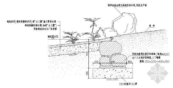 湖岸断面大样五资料下载-湖岸断面大样五