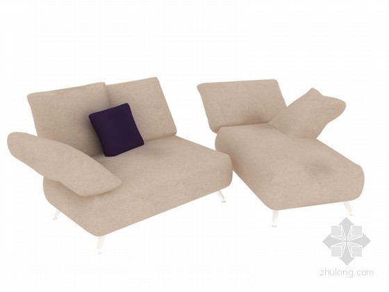 现代沙发时尚资料下载-现代时尚组合沙发3D模型下载