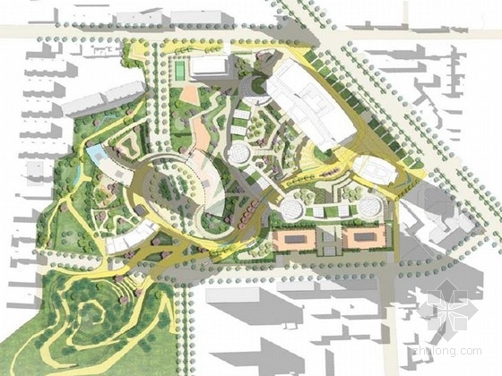 公园绿化手绘资料下载-[南京]新城住宅公园绿化规划设计方案（英文文本）