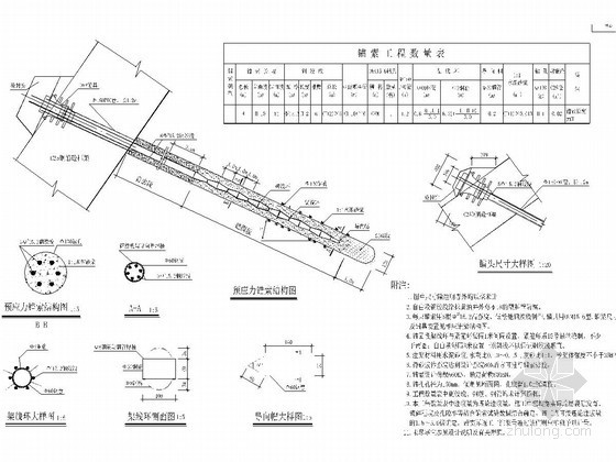 边坡锚索框架施工图资料下载-锚索框架边坡支护结构图