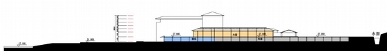 [江西]新中式四坡顶滨水园林式接待中心建筑设计方案文本-新中式四坡顶滨水园林式接待中心建筑剖面图