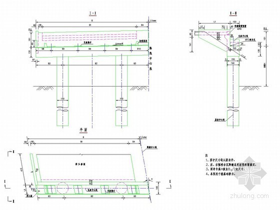钢桥一般构造图资料下载-连续箱梁桥柱式台一般构造图设计