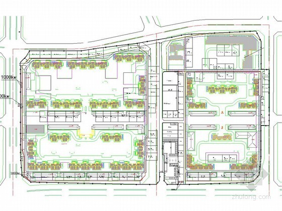 建筑施工现场平面布置软件资料下载-大型住宅综合小区工程施工现场平面布置图