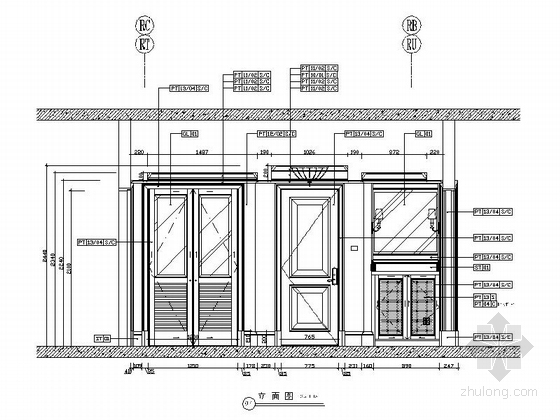 [北京]高级度假酒店标准客房室内装修竣工图 立面图