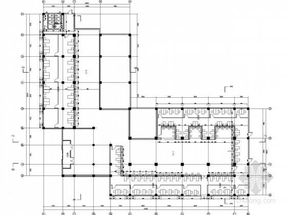 家装展示柜柜子立面CAD资料下载-[北京]知名企业现代风格服务大厅室内CAD装修施工图（含效果图）