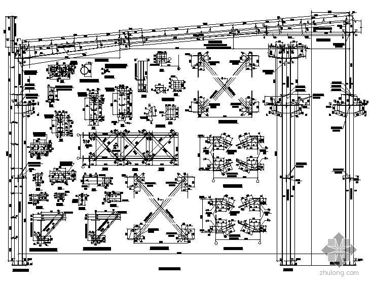 钢结构角钢支撑系统资料下载-某钢结构支撑设计节点构造详图