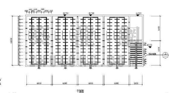 大型过滤池施工图cad资料下载-泥膜反应、接触过滤池施工图