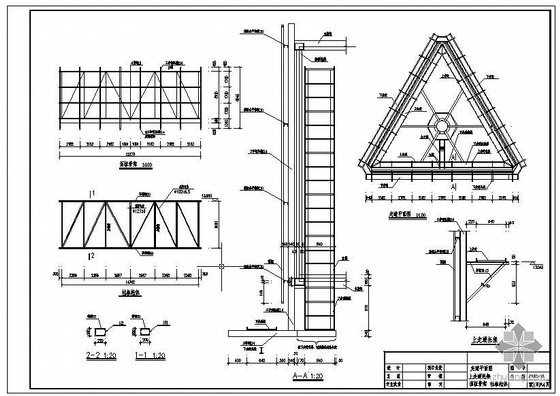 某公司三面体高杆广告牌结构设计图- 