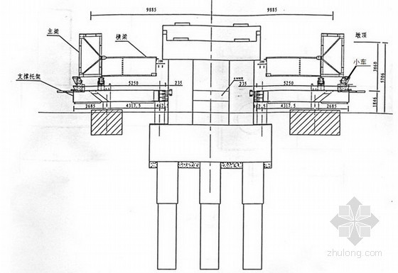 现浇箱梁移动模架施工专项施组-移动支撑系统示意图 