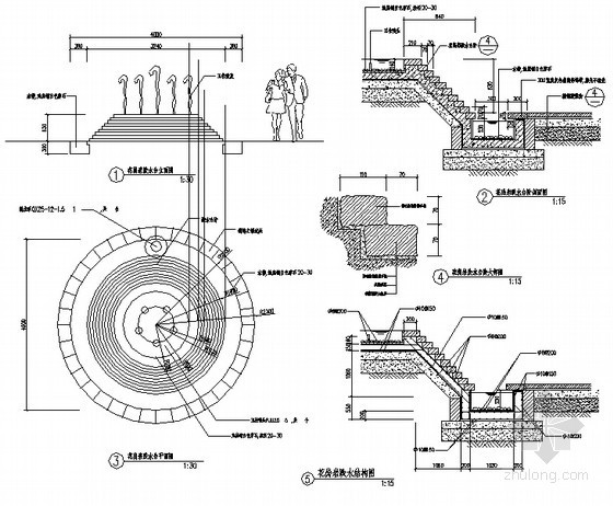 跌水水池设计cad施工图资料下载-花岗岩跌水池施工详图