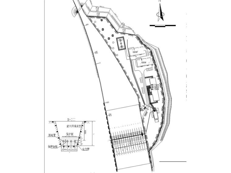 收费站施工平面布置图资料下载-[贵州]高速公路收费站电气施工图设计（含总图）