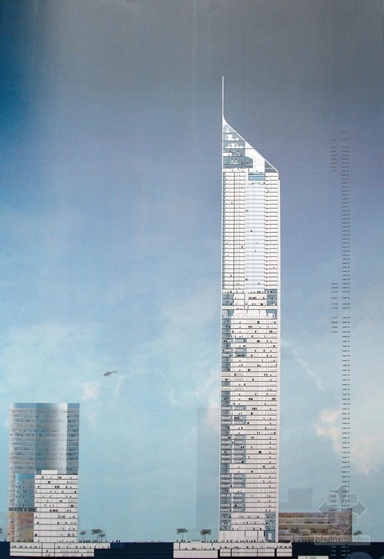 [南京]某80层超高层商业综合体建筑方案文本-立面图