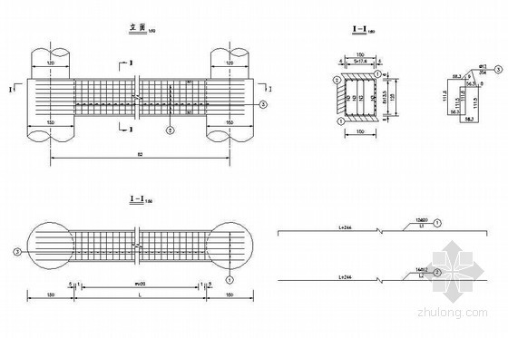 桥墩系梁CAD资料下载-预应力混凝土连续箱梁桥下部桥墩系梁钢筋构造节点详图设计
