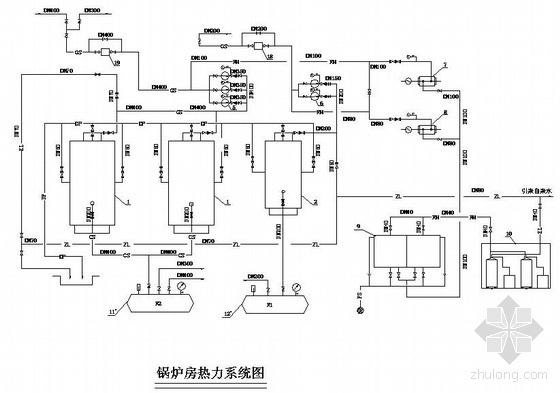 燃气锅炉房热力系统图资料下载