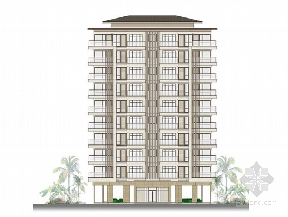 [海南]热带地域风格企业安置区建筑设计方案文本（16年最新）-热带地域风格企业安置区建筑立面图