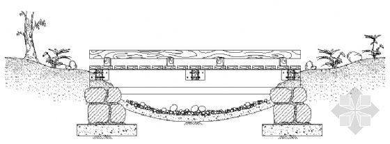 景观木桥结构资料下载-小木桥结构图