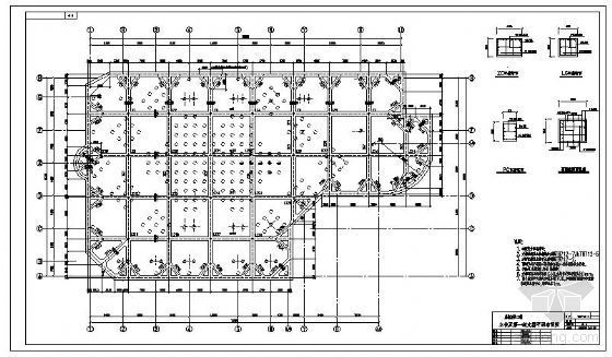 大厦基坑平面布置图资料下载-上海某大厦基坑围护图纸