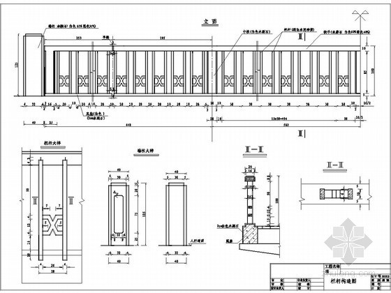 室外不锈钢人行道护栏资料下载-桥梁栏杆详图（混凝土、钢材、大理石）