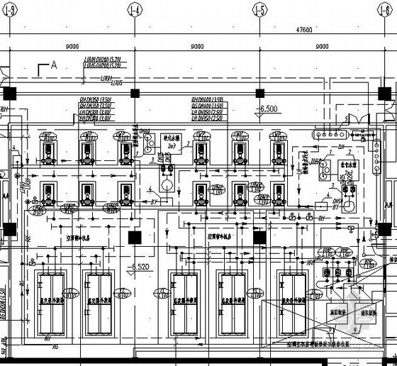 [新疆]酒店办公建筑暖通空调全套设计施工图纸(游泳池、冷热源机房、空调自控)-地下室制冷、锅炉、换热设备房布置平面大样 