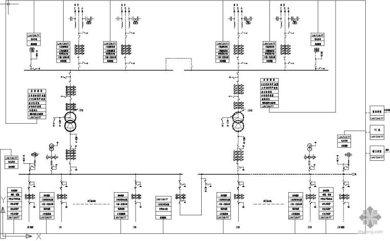 变电站综合自动化图资料下载-某变电站保护配置及综合自动化系统图