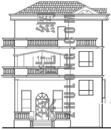 三层别墅设计外观图纸资料下载-三层别墅设计图纸