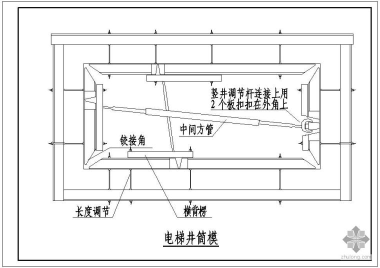 电梯井模板构造资料下载-某电梯井模板节点构造详图（二）