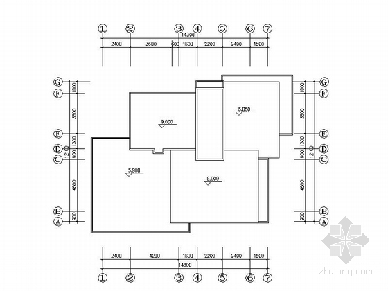 [上海]三层高档别墅及普通住宅楼建筑施工图-三层高档别墅及普通住宅楼建筑平面图