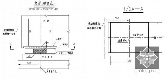 [西藏]后张法T梁采用WJQ120-30 A3型架桥机安装首件施工方案84页（知名企业）-T梁架设阶段活动支座施工大样图