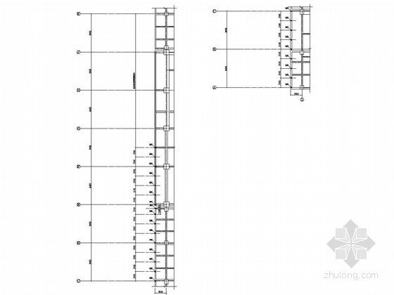 广场大商业外立面钢结构施工图（含3D3S计算书）-西立面埋件布置图