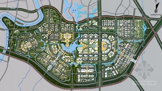[四川]生态型城市规划设计方案文本-生态型城市规划总平面图 