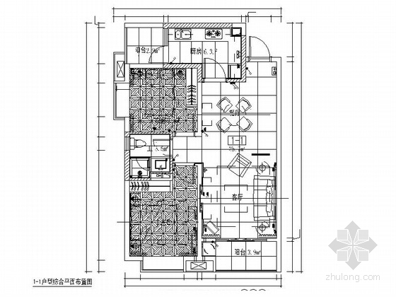 室内设计总平图资料下载-[广州]知名企业公寓楼现代风格样板房室内设计施工图