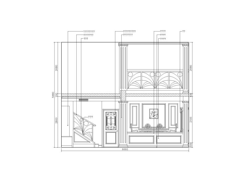 214套别墅室内装饰户型布局CAD设计图（附预算图集）-立2面