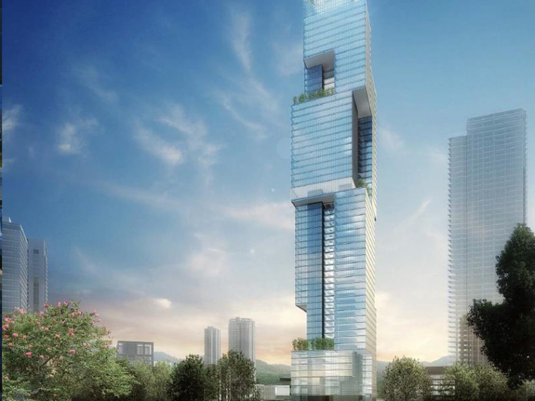 香港环球贸易大厦资料下载-[福建]SOM福州环球大厦商业办公综合超高建筑方案文本