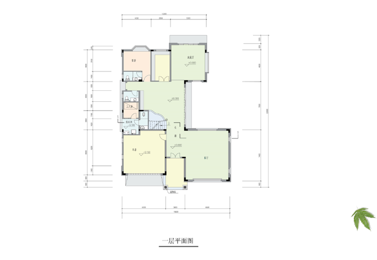 [广东]东莞月湖湾纯水岸生态豪宅社区规划建筑设计方案文本-一层平面