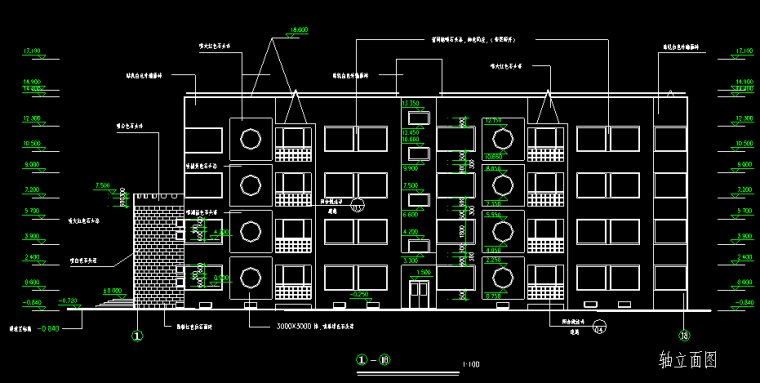 6班CAD幼儿园设计资料下载-地下1层地上4层9班2895.92平米幼儿园设计图