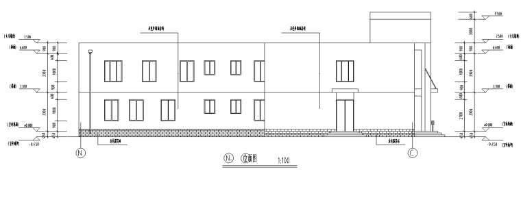 惠农新区社区卫生服务中心室内装修设计施工图（11张）-立面图
