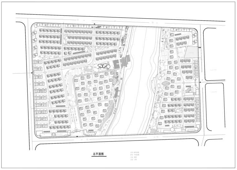 总平面规划图资料下载-别墅区规划方案设计总平面图纸（CAD图纸）